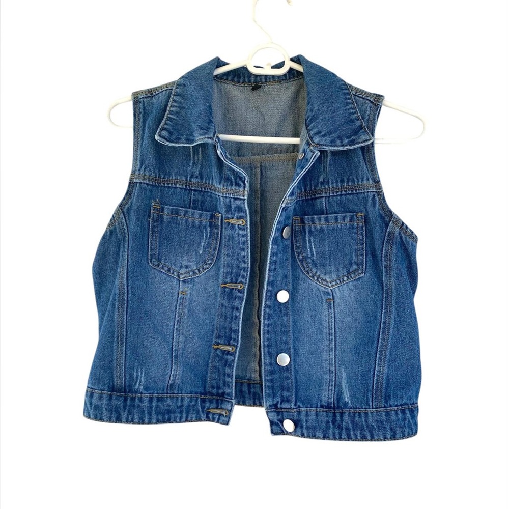 Blue Denim Vest with Classic Style
